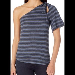 Lucky Brand Women's One Shoulder Stripe Top